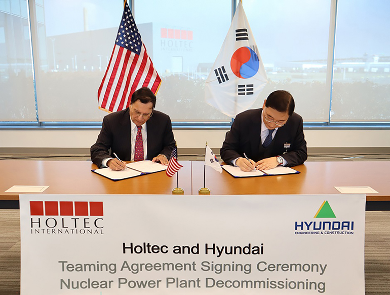 Hyundai E&C signed a teaming agreement on the development and commercialization of SMRs with SMR-leading firm Holtec. On March-end of this year, Hyundai E&C was the first Korean company to sign an agreement to cooperate on nuclear decommissioning in the U.S. (including Indian Point owned by Holtec) 